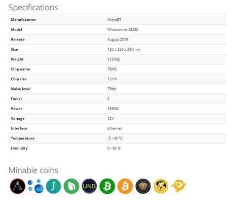 Bergmann 75db P21 Microbt Whatsminer M21s 56t BTC Asic